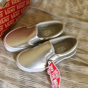 Metallic leather Vans. NWT